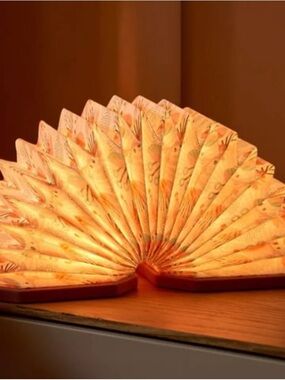 Patterned velvet covered Gingko Smart Accordion Lamp